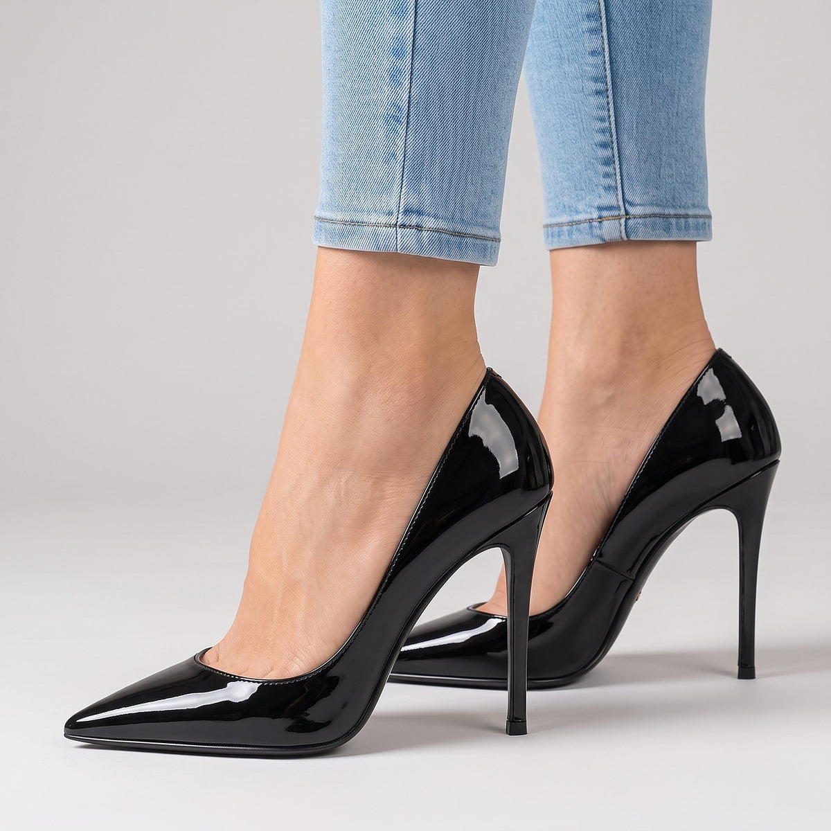 Women's Faux Patent Stiletto Pumps
