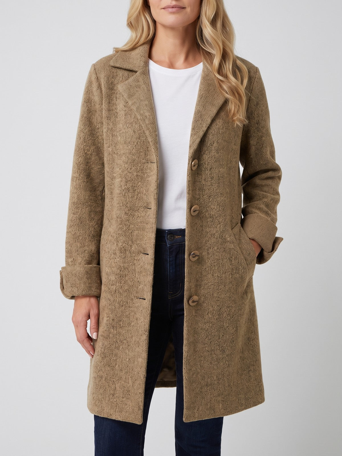 Women's Long Lapel Blazer Coat