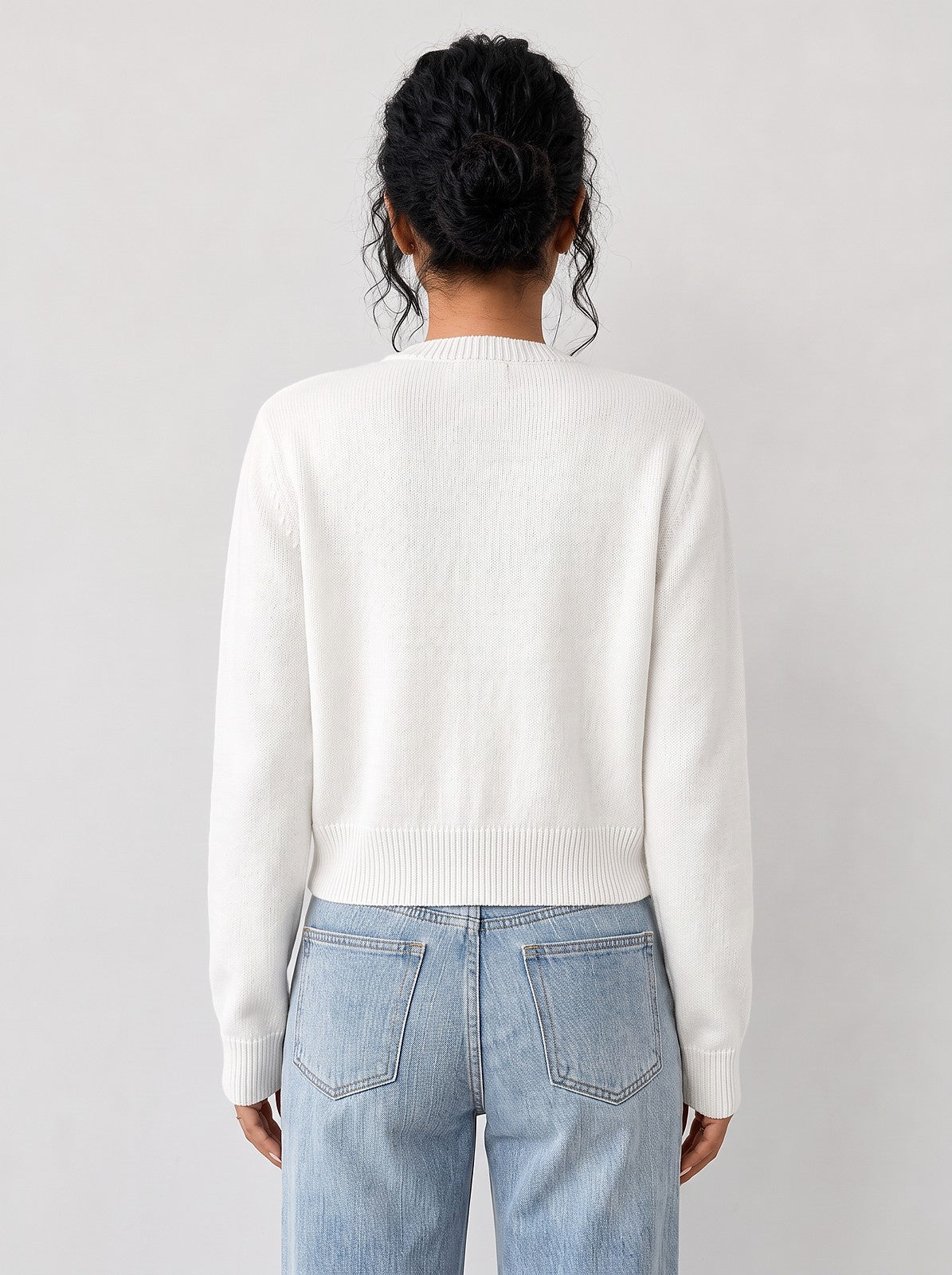Women's Cropped Button Up Cardigan Sweater