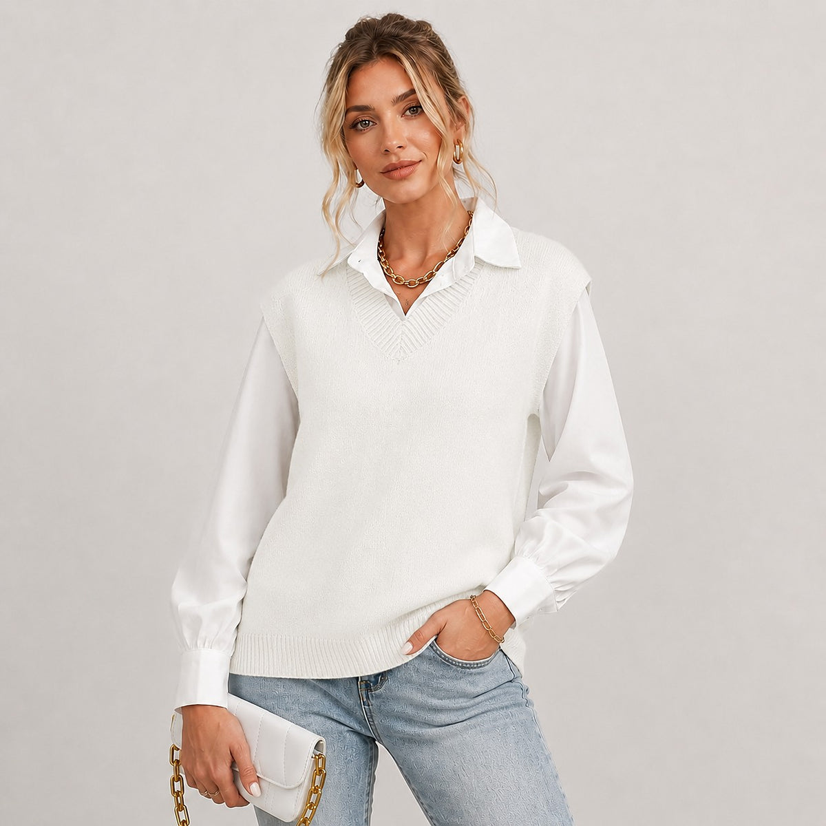 Women's Sleeveless Knit Sweater Vest