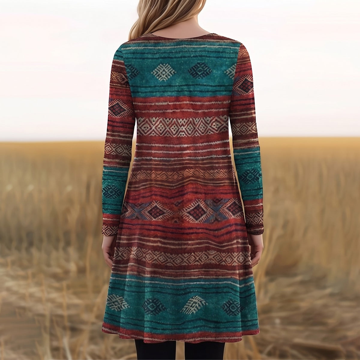 Women's Long Sleeve Dress with Pockets