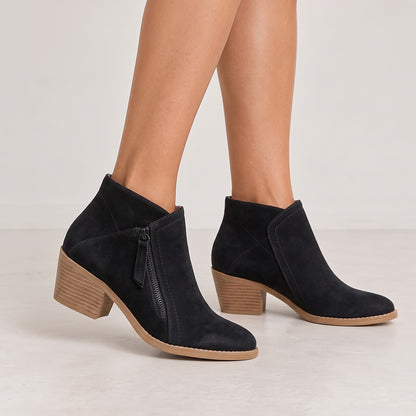 Women's Faux Suede Ankle Boots Side Zip