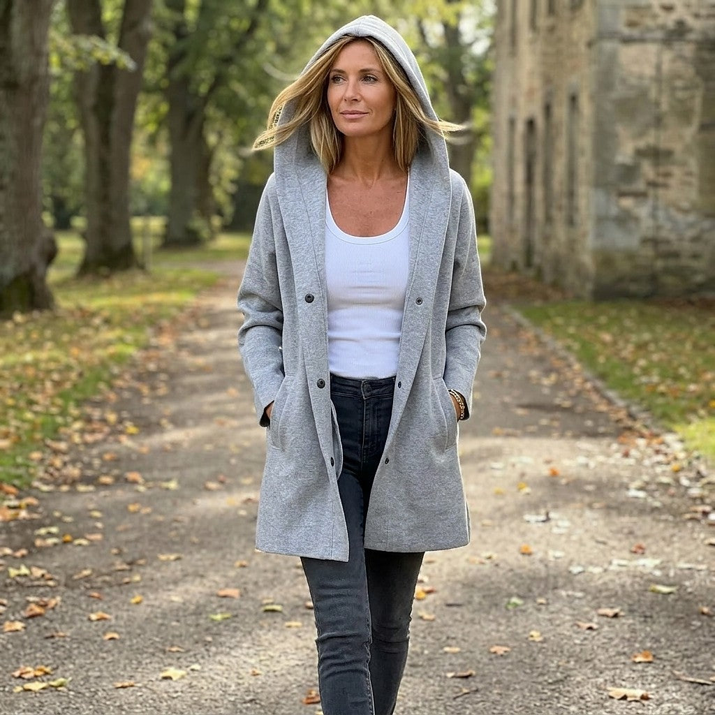 Women's Knit Hooded Cardigan with Pockets