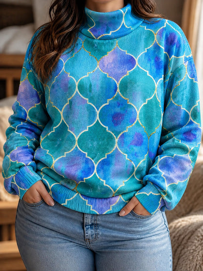 Women's Ribbed Turtleneck Sweater Long Sleeve