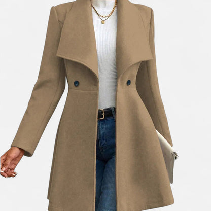 Women's Tailored Lapel Coat with Buttons