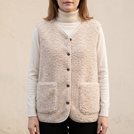 Women's Teddy Fleece Vest with Pockets