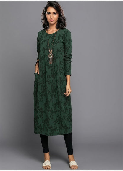Women's Jacquard Midi Dress with Pockets