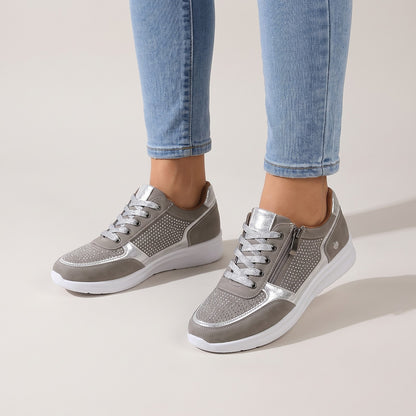 Women's Faux Suede Zip Platform Sneakers