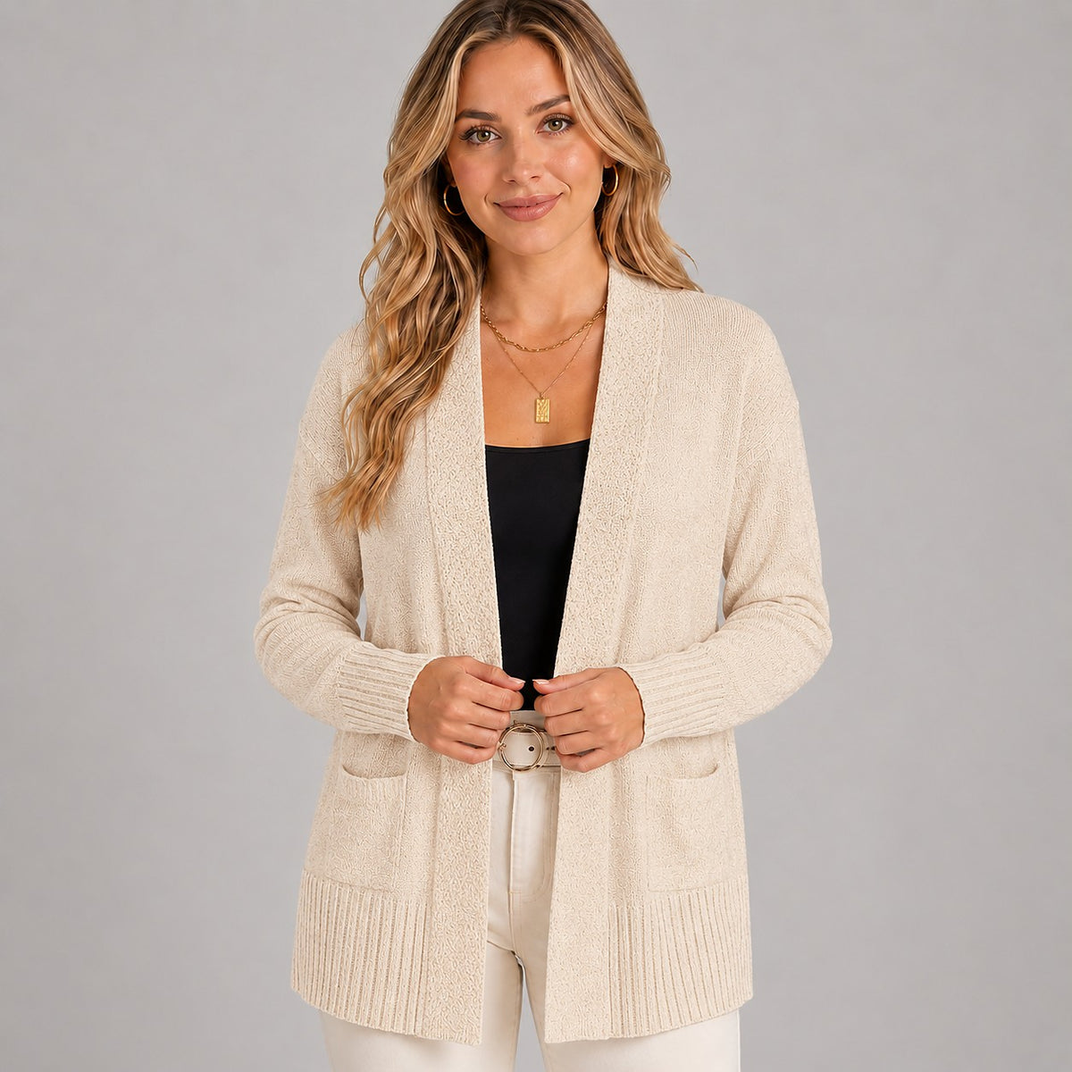 Women's Longline V Neck Cardigan