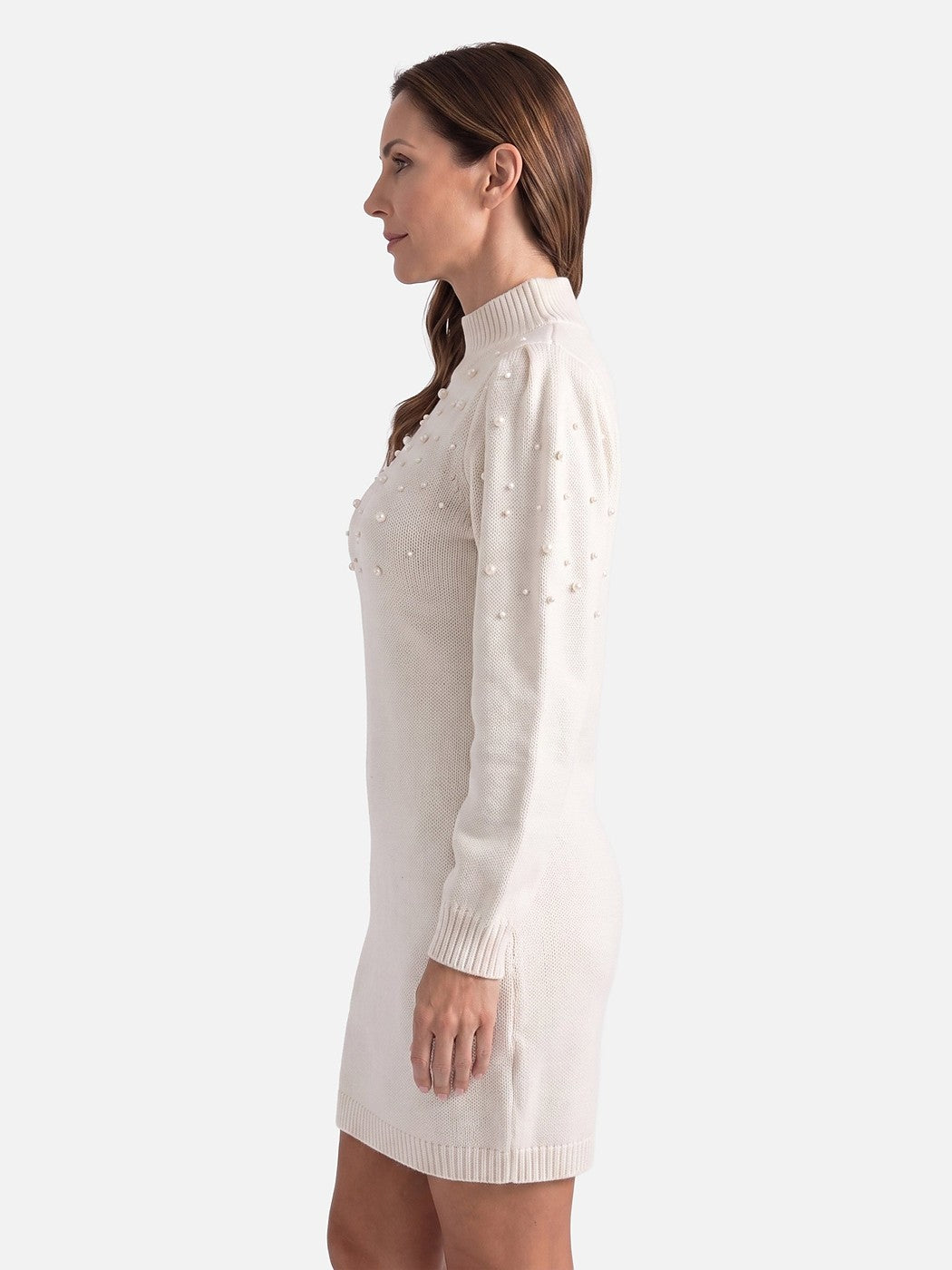 Women's Pearl Knit Dress with Long Sleeves
