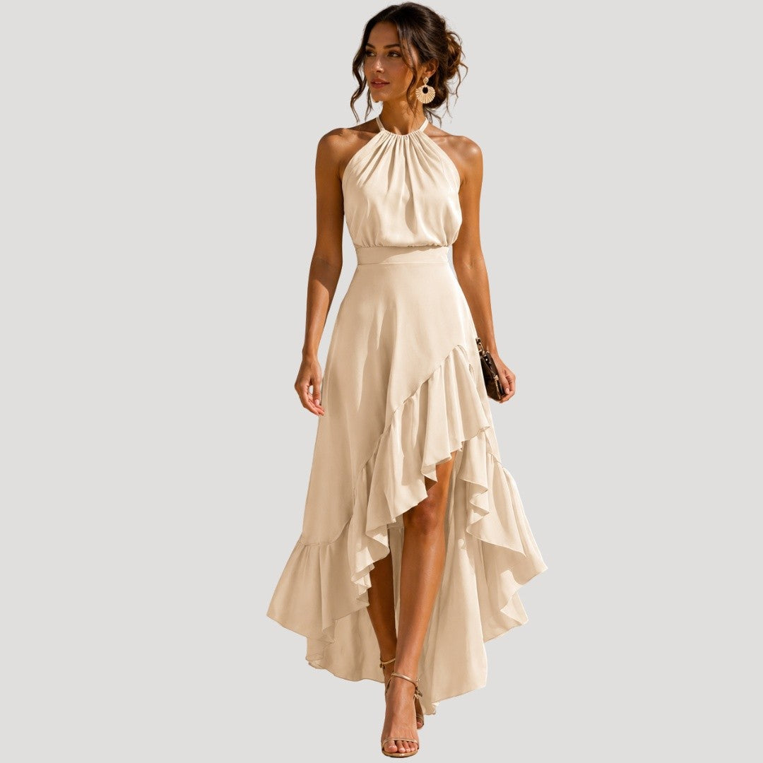 Women's Ruffle Halter Maxi Dress