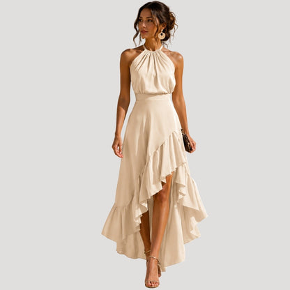 Women's Ruffle Halter Maxi Dress