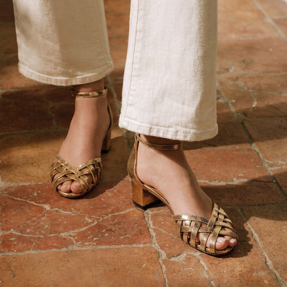 Women's Peep Toe Block Heel Sandals