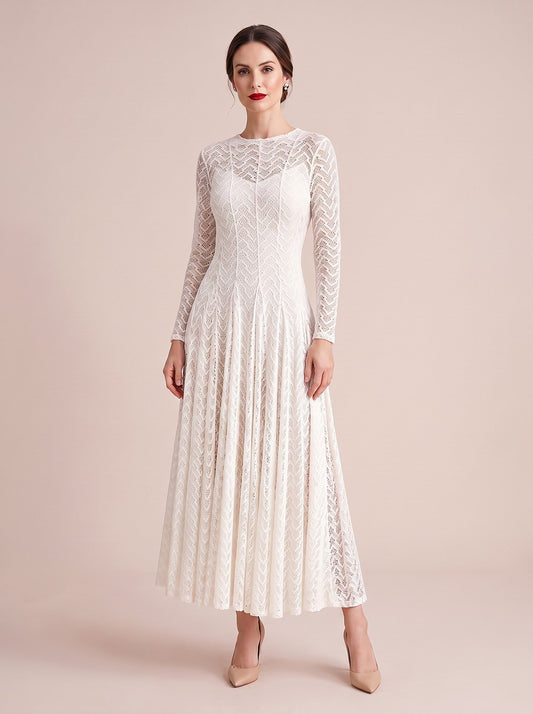 Women's Vintage Neckline Lace Evening Maxi Dress