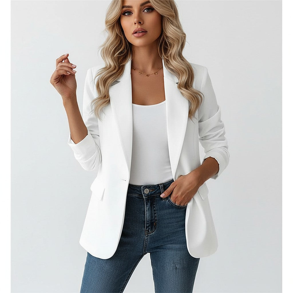 Women's Notch Lapel Single Button Blazer