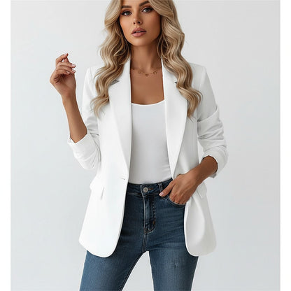 Women's Notch Lapel Single Button Blazer