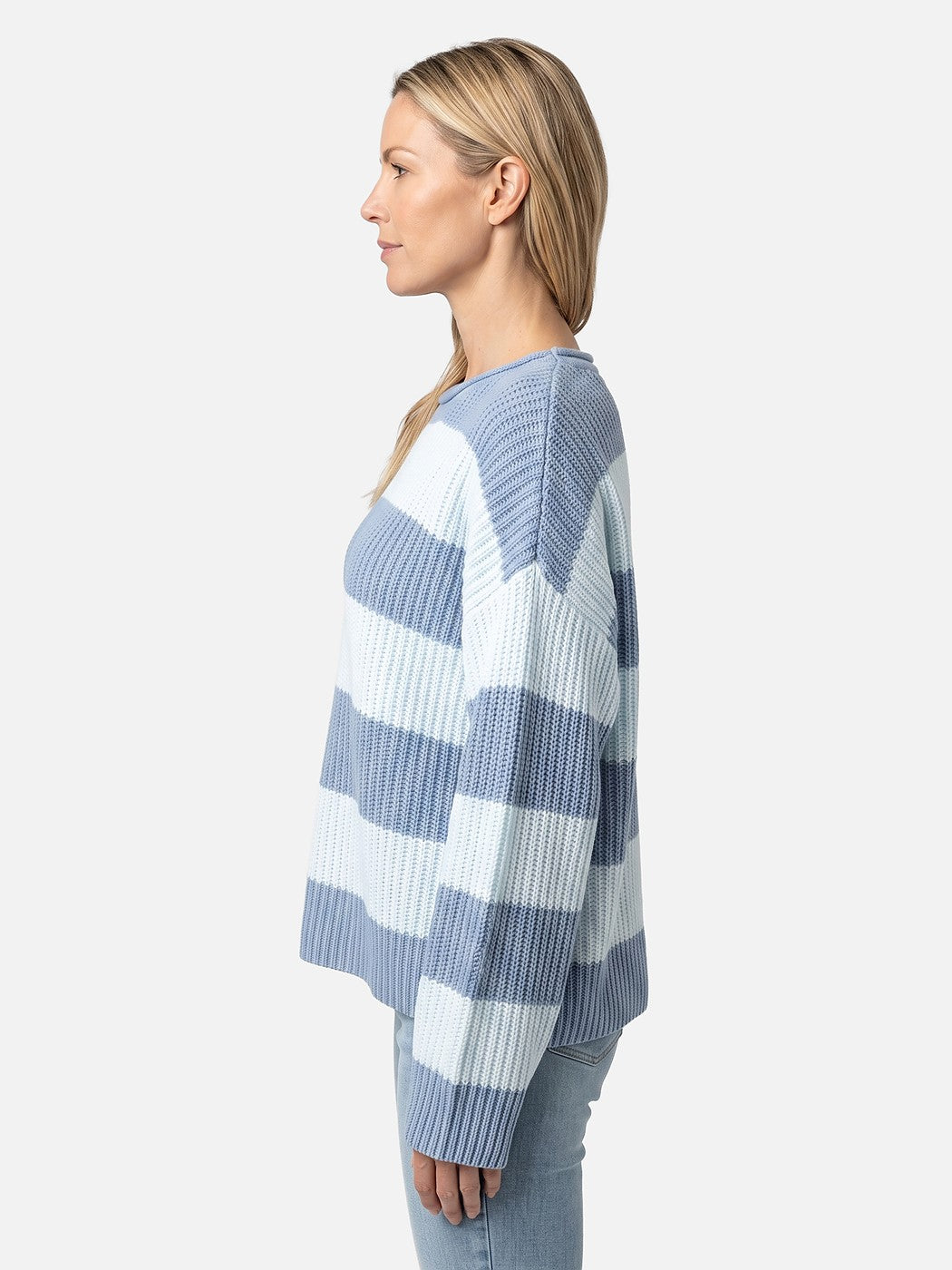 Women's Striped Ribbed Knit Sweater