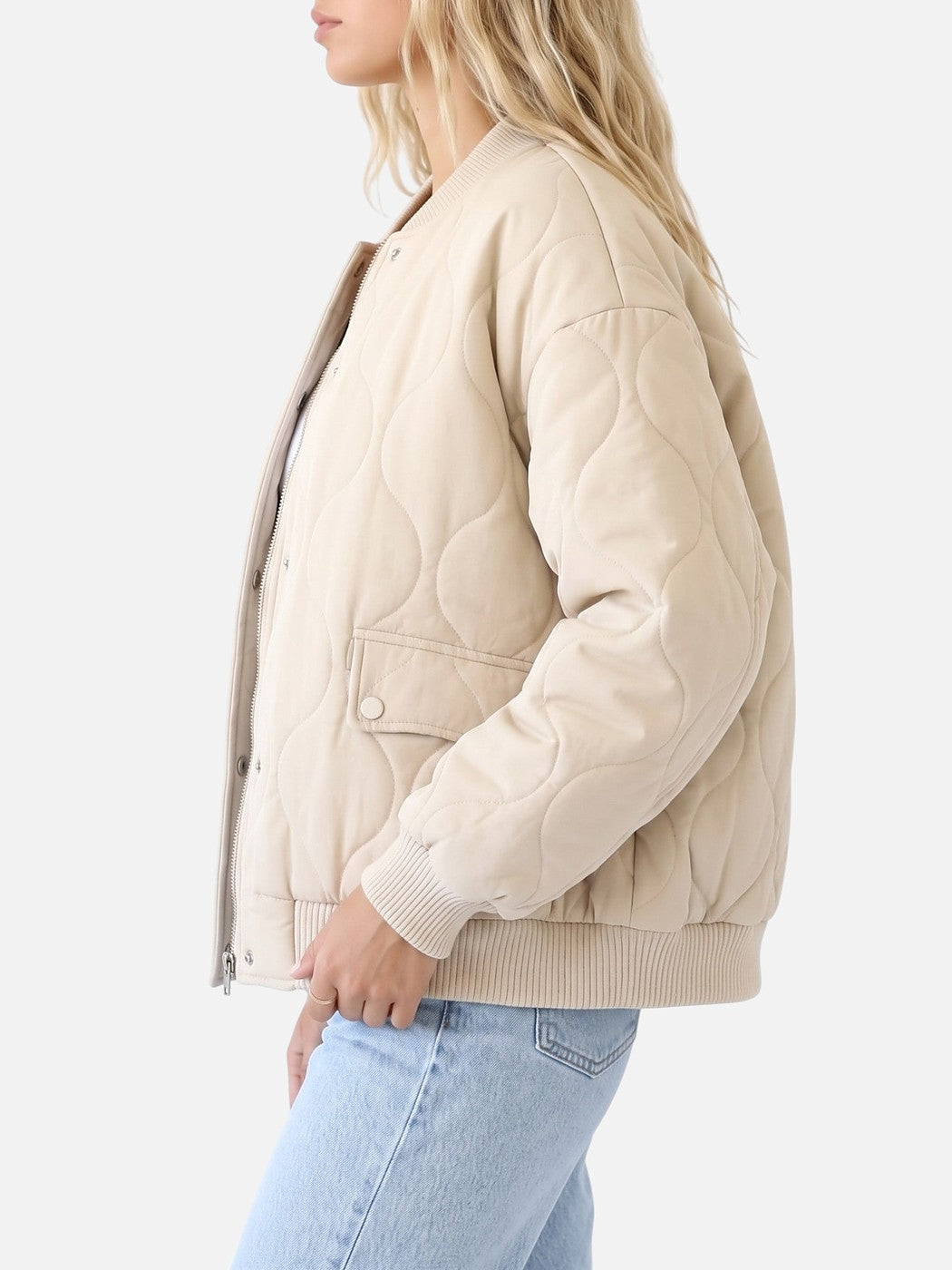 Women's Oversized Quilted Bomber Jacket