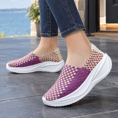 Women's Woven Platform Slip On Sneakers