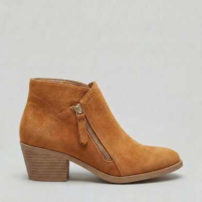 Women's Faux Suede Ankle Boots Side Zip