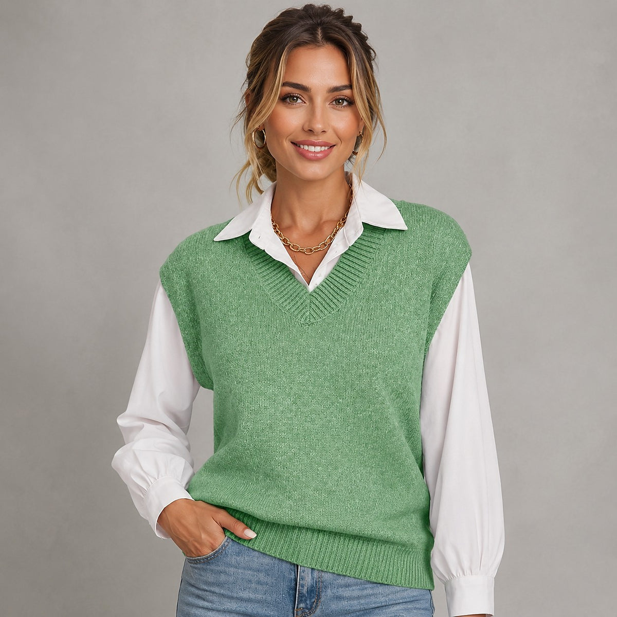 Women's Sleeveless Knit Sweater Vest