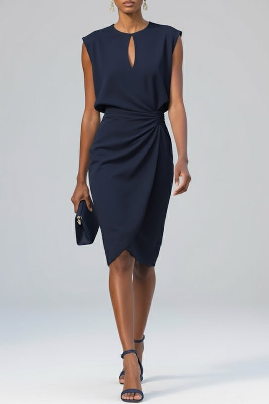 Women's Sleeveless Keyhole Midi Dress