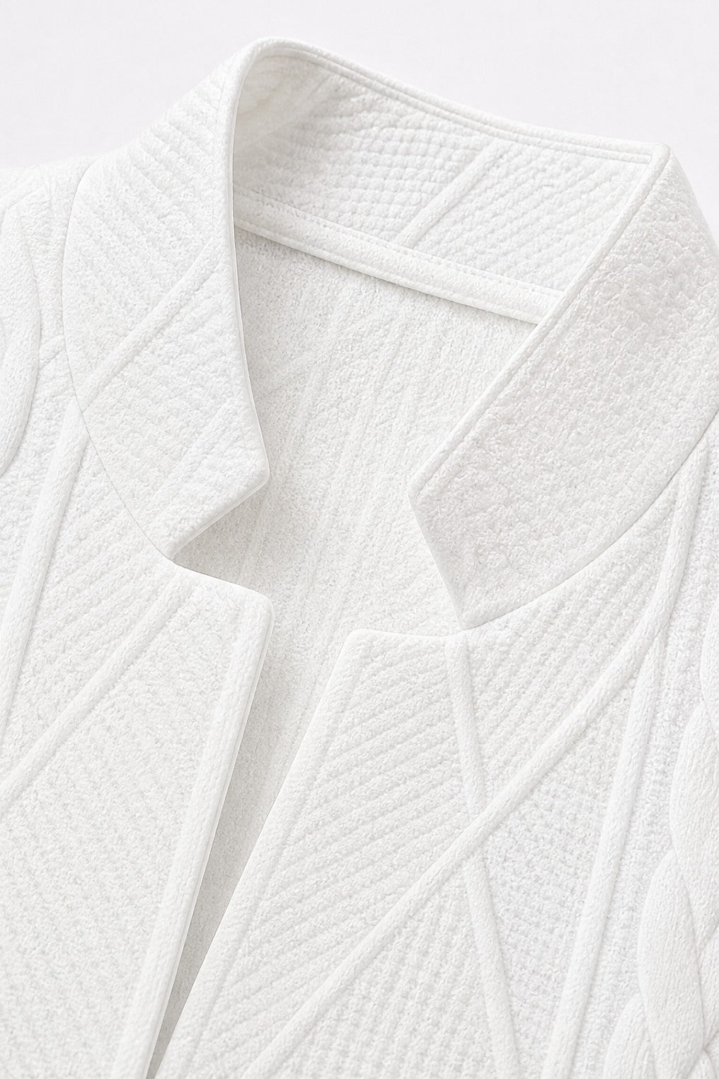 Women's Textured Knit Blazer with Stand Collar