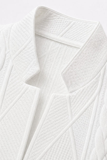 Women's Textured Knit Blazer with Stand Collar