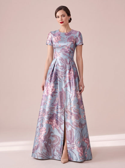 Women's A-Line Floral Vintage Neckline Evening Dress