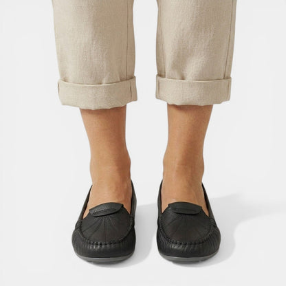 Women's Rubber Sole Loafers Moccasin Toe