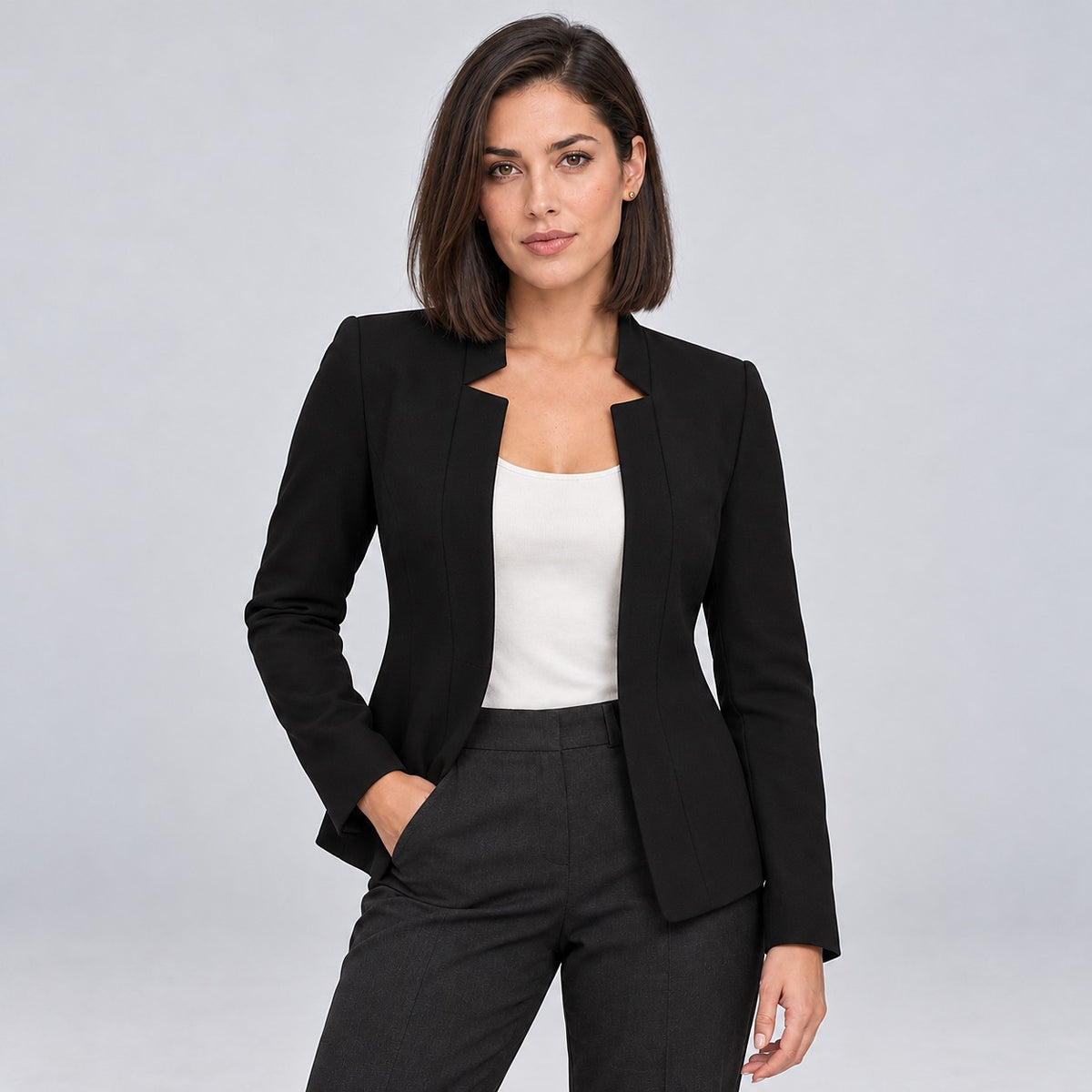 Women's Knit Open Front Blazer with Pockets