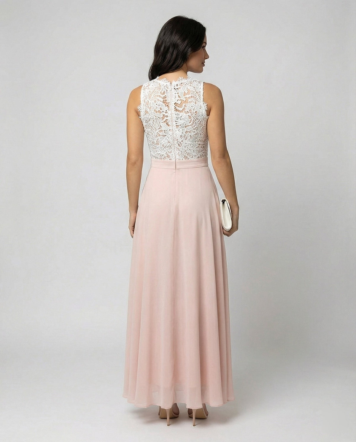 Women's Lace Top Chiffon Skirt Maxi Dress
