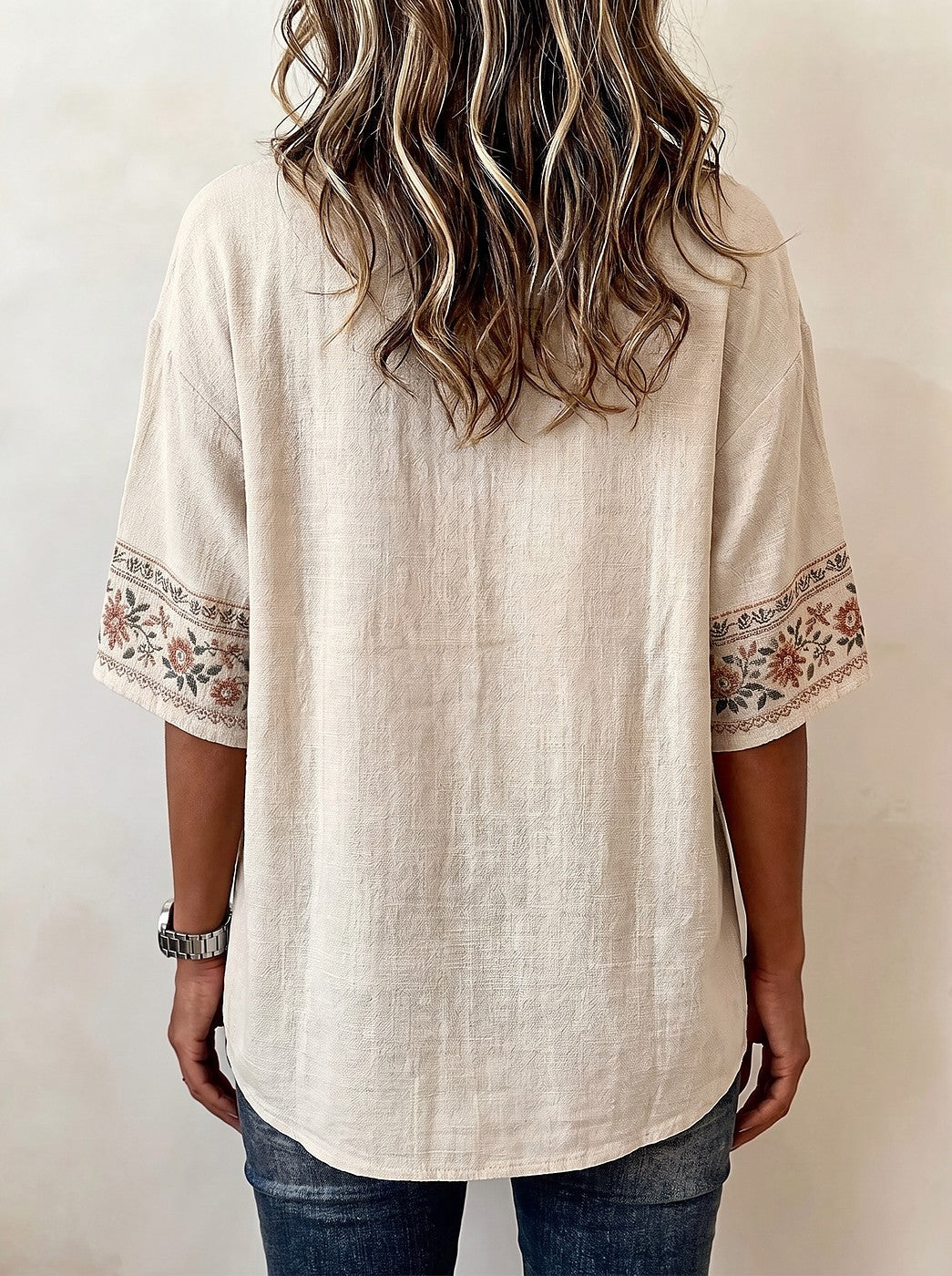 Women's Half Sleeve Boho Lace Blouse