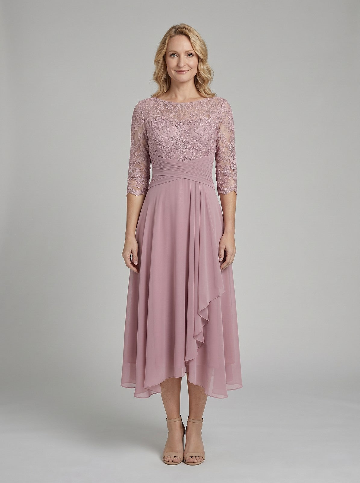 Women's Empire Waist Lace Semi Formal Dress