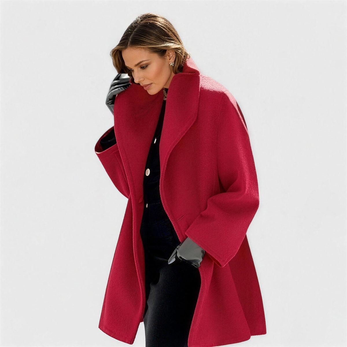 Women's Mid Length Lapel Coat