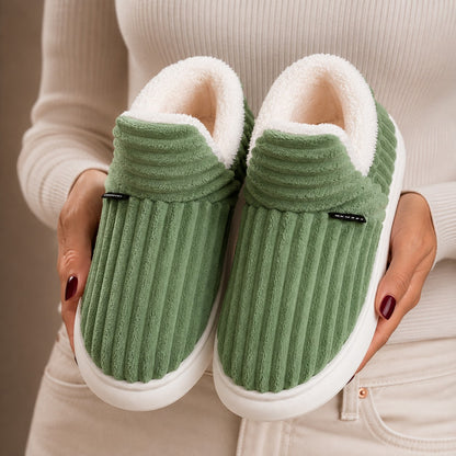 Women's Plush Lined Corduroy Slippers