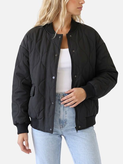 Women's Oversized Quilted Bomber Jacket