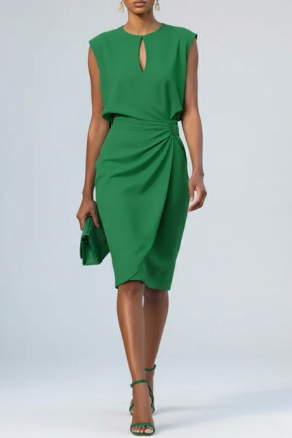 Women's Sleeveless Keyhole Midi Dress