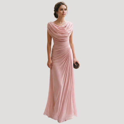 Women's Draped Cowl Neck Maxi Dress