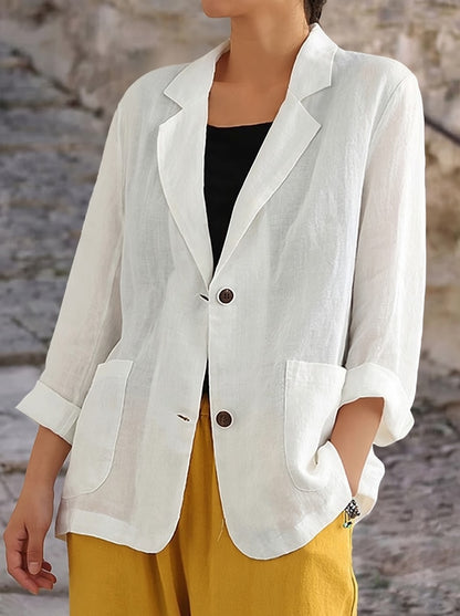 Women's Casual Blazer Two Button Notched Lapel