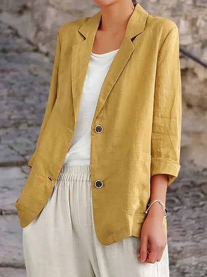 Women's Casual Blazer Two Button Notched Lapel