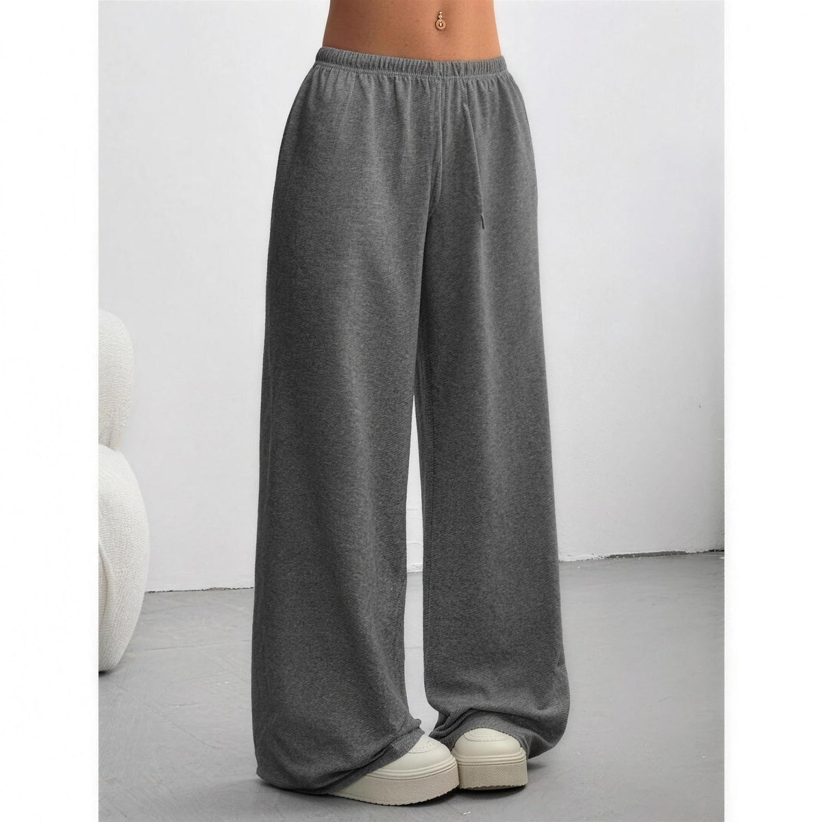Women's Elastic Waist Wide Leg Pants