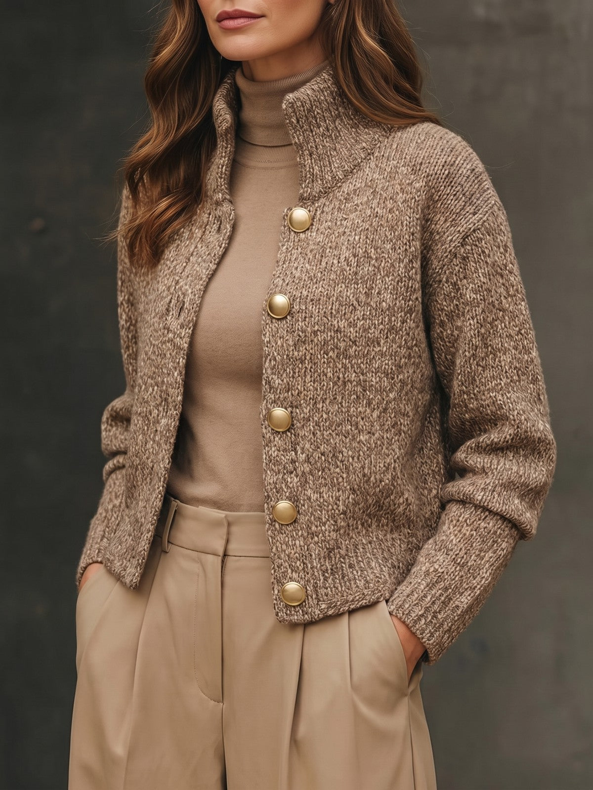 Women's Stand Collar Boucle Jacket
