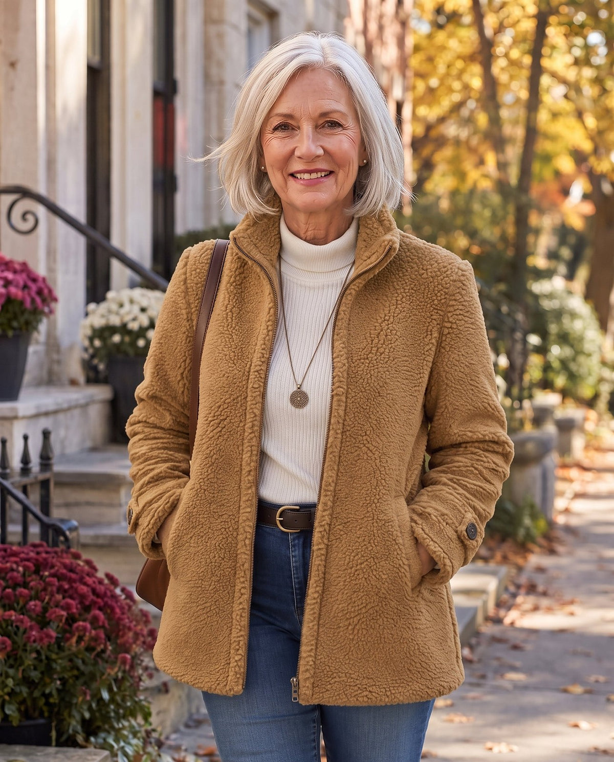 Women's Fuzzy Sherpa Zip Up Jacket