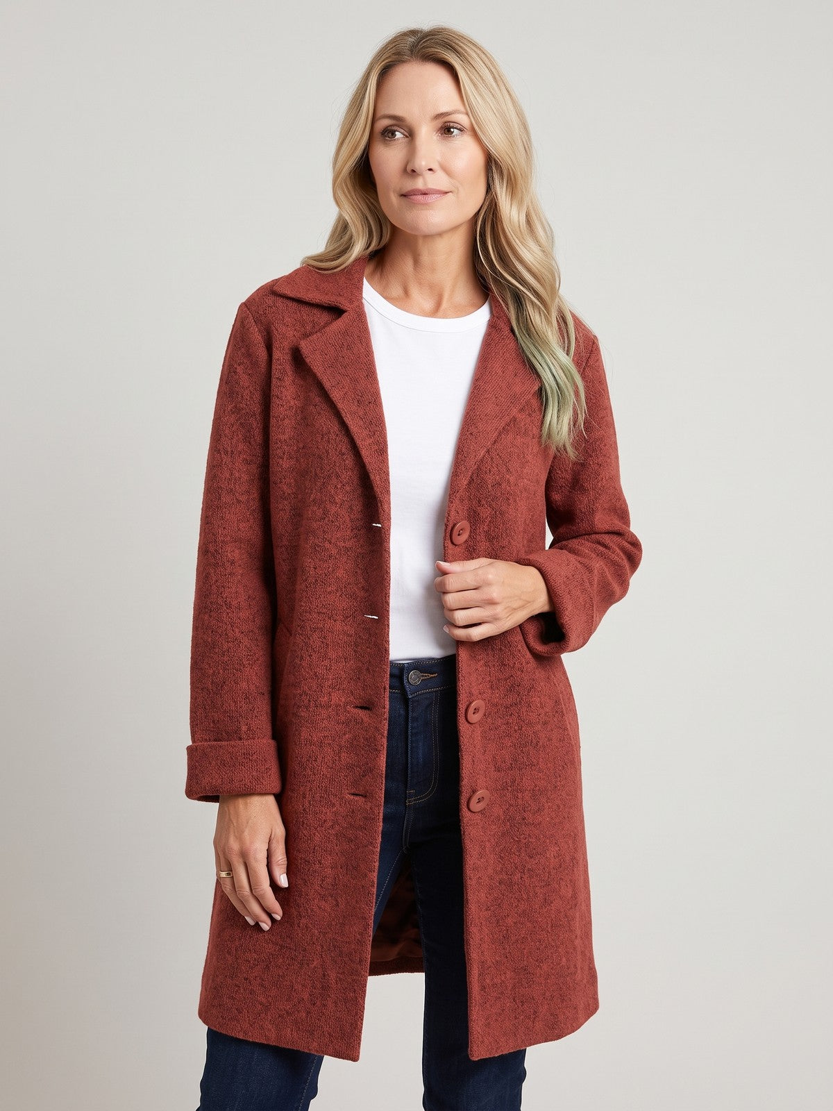 Women's Long Lapel Blazer Coat