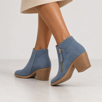 Women's Faux Suede Ankle Boots Side Zip