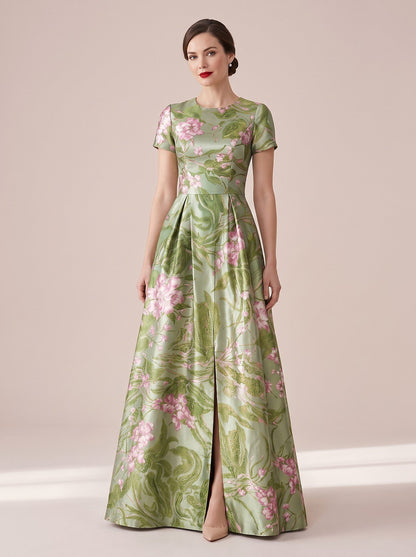 Women's A-Line Floral Vintage Neckline Evening Dress