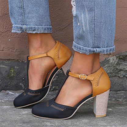 Women's T Strap Mary Jane Heels