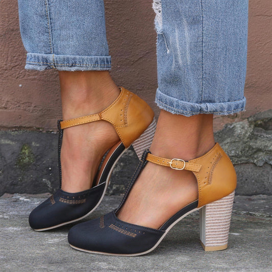 Women's T Strap Mary Jane Heels