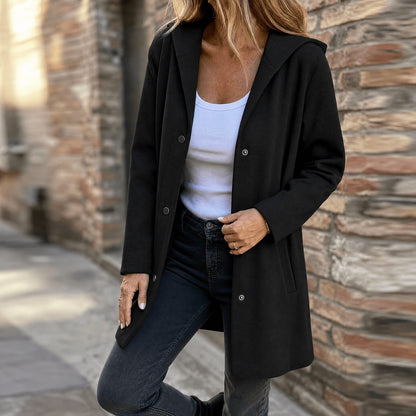 Women's Knit Hooded Cardigan with Pockets